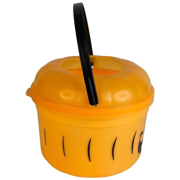 1986 McDonalds Halloween Bucket Orange Pumpkin Happy Meal Pail Hard To Find Face - Picture 2 of 9